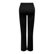 Pantalon noir tailleur Jacqueline de Yong pour femme, en polyester uni, coupe droite élégante et plis discrets à la taille.