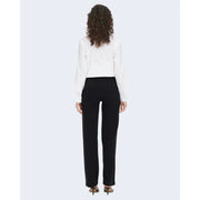 Pantalon noir Jacqueline de Yong pour femme, coupe droite élégante et tissu polyester lisse