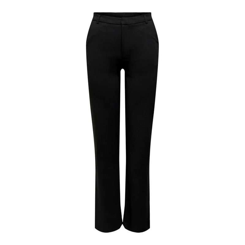 Pantalon noir tailleur Jacqueline de Yong pour femme, coupe droite, plis discrets, en polyester