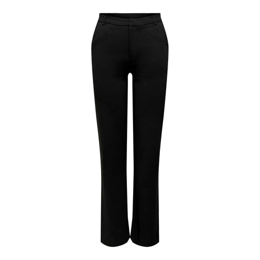 Pantalon noir tailleur Jacqueline de Yong pour femme, coupe droite, plis discrets, en polyester