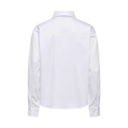 Jacqueline de yong women white cotton long classic shirt with long sleeves crisp collar and neatly stitched seams
