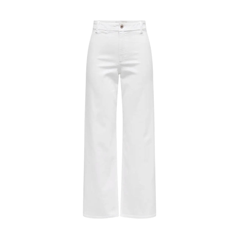Pantalon blanc en coton pour femme, taille 30, coupe large et taille haute, design minimaliste, de la marque Jacqueline de Yong.