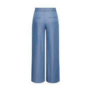 Pantalon large en lyocell bleu clair, taille haute et poches arrière, collection femme Jacqueline de Yong