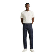 Dark indigo jeckerson men jeans in organic cotton with classic five-pocket design and subtle thigh fading