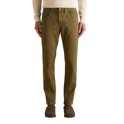 Vert olive jeckerson Pantalon homme à poches plaquées renforcées et coupe classique cinq poches, vue de face