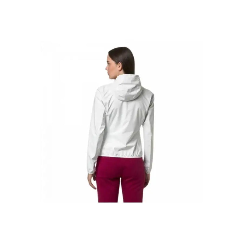 K-way Veste blanche à capuche pour femme, design élégant et léger avec coutures discrètes