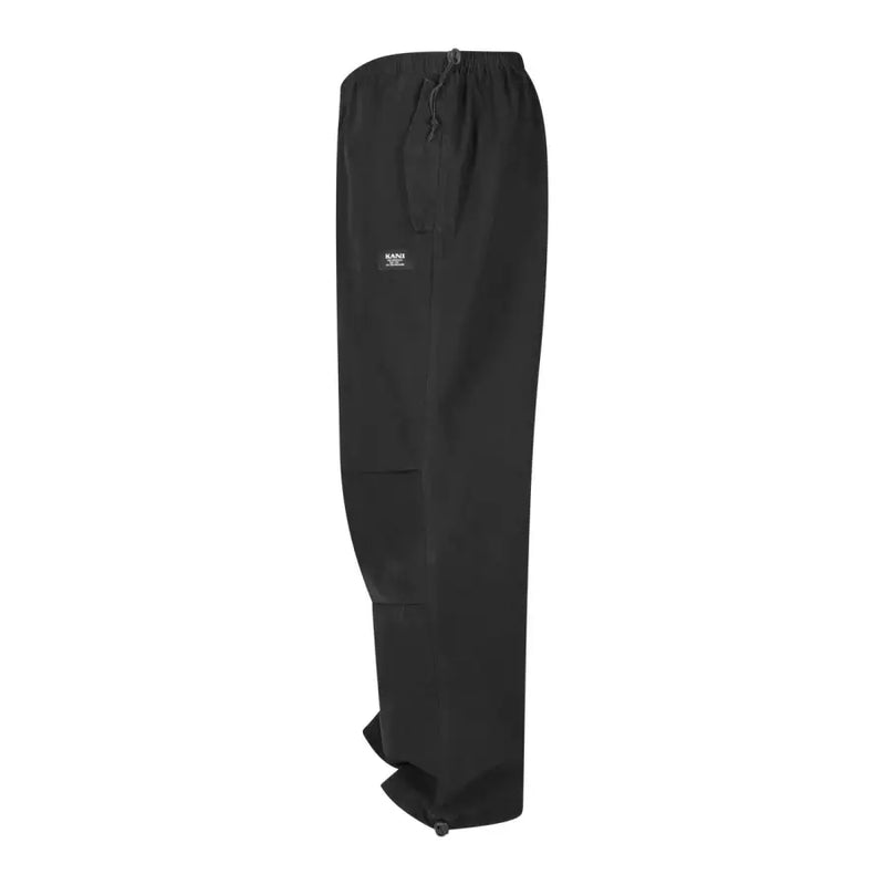 Karl kani men’s black plain trousers made of 100% cotton with elastic waistband and multiple pockets for durability