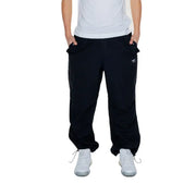 Karl kani men’s black cotton cargo pants with drawstring cuffs side pockets and subtle logo on the thigh
