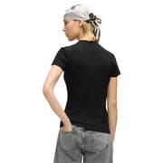Karl Lagerfeld Jeans women black slim cotton t shirt with fitted silhouette and short sleeves