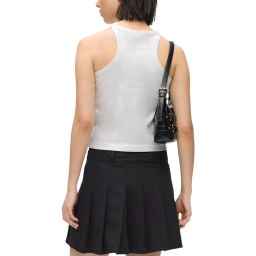 Sac bandoulière mini en cuir verni noir avec finitions argentées et design structuré et rectangulaire pour femme par Karl Lagerfeld Jeans