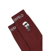 Bordeaux Karl Lagerfeld Chaussettes en coton avec un dessin animé brodé en blanc et un logo argenté de Karl Lagerfeld Sous-vêtements en jean pour femmes, lot de 3