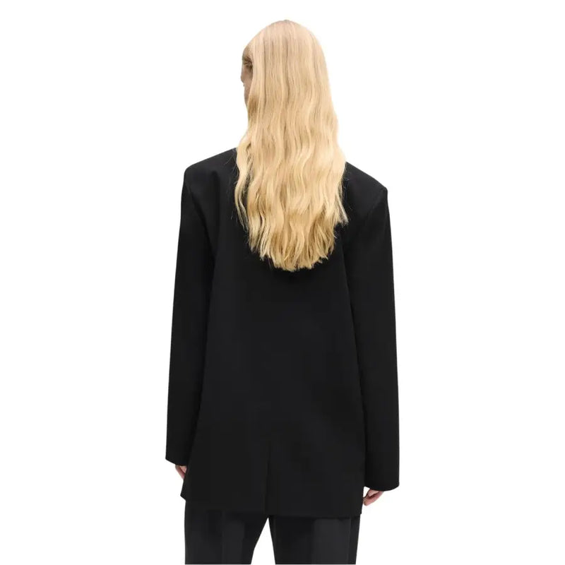 Karl Lagerfeld Blazer noir oversize pour femme, style jeans, avec col à revers