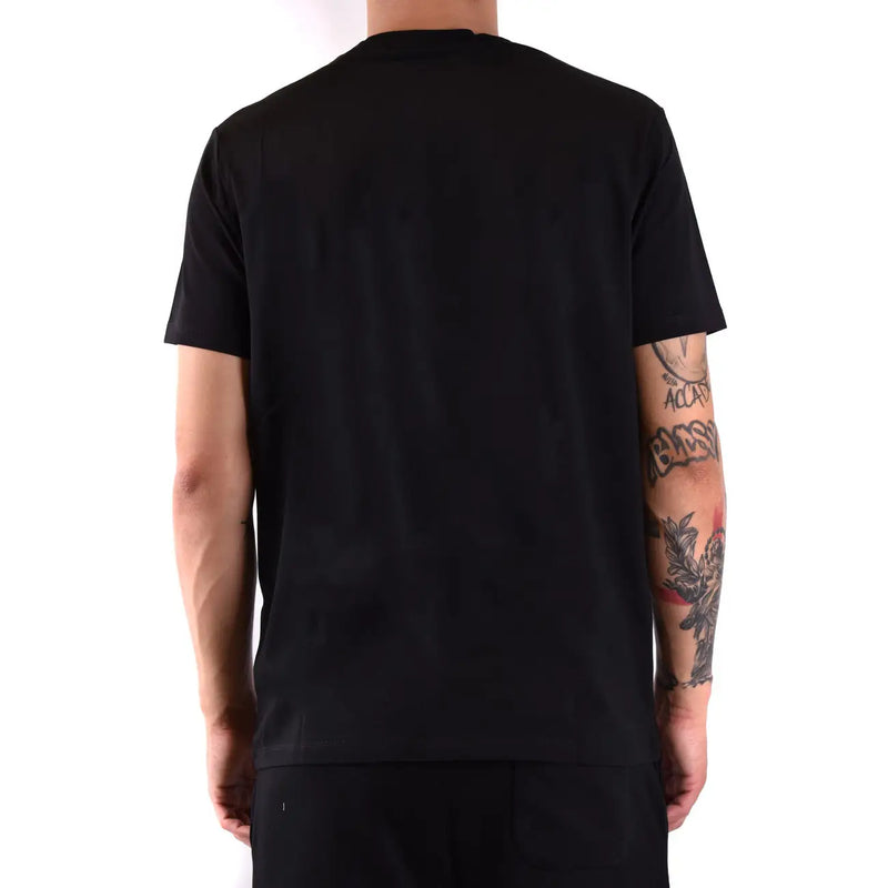 Karl Lagerfeld T-shirt noir en coton pour homme, manches courtes, col rond et texture de tissu subtile