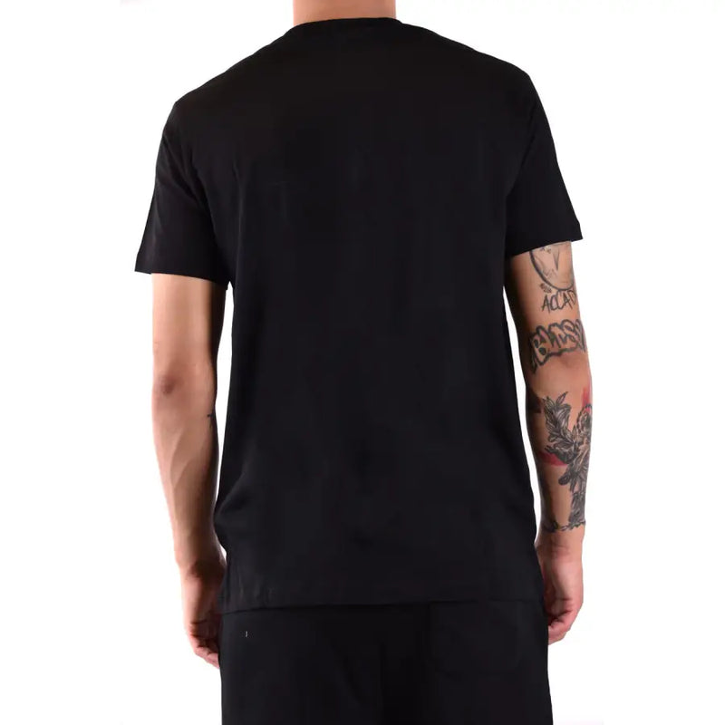 T-shirt noir à manches courtes et col rond t-shirt par Karl Lagerfeld vêtements décontractés pour hommes en coton
