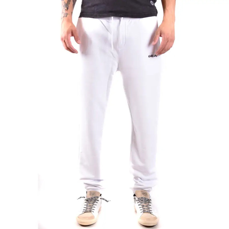 Blanc Karl Lagerfeld Pantalon de jogging pour homme avec un logo discret sur la cuisse, en tissu confortable