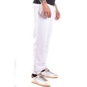 Pantalon de jogging en coton blanc, coupe décontractée et poches latérales de karl lagerfeld collection de pantalons pour hommes