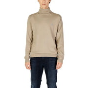 Polo ralph lauren beige turtleneck sweater with embroidered logo.