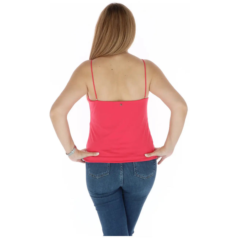 Débardeur fuchsia à fines bretelles Kocca pour femme top en polyester et élasthanne avec un design ajusté corail éclatant
