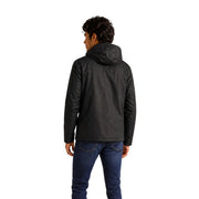 Blazer d'hiver pour homme Kway, veste à capuche noire en polyester avec une finition élégante et déperlante et des détails de coutures discrets.