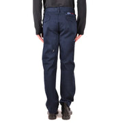 Vue arrière du pantalon La Martina pour homme, bleu marine foncé, avec logo brodé discret sur la ceinture.