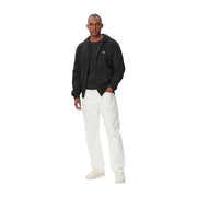 Sweat à capuche Lacoste pour homme, en coton noir, fermeture éclair sur le devant et logo crocodile vert discret sur la poitrine.