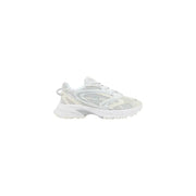 Baskets Lacoste pour homme, blanches, en mesh et synthétique, avec semelle épaisse texturée en polyester et polyuréthane E03286