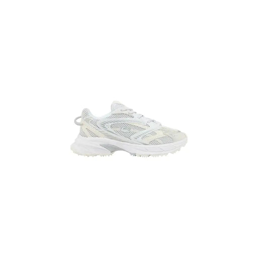 Baskets Lacoste pour homme, blanches, en mesh et synthétique, avec semelle épaisse texturée en polyester et polyuréthane E03286