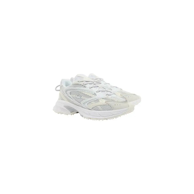 Baskets Lacoste pour homme, blanches, en mesh et synthétique, avec semelle épaisse en polyester et polyuréthane E03286