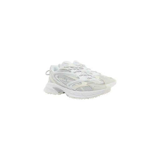 Baskets Lacoste pour homme, blanches, en mesh et synthétique, avec semelle épaisse en polyester et polyuréthane E03286
