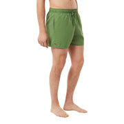 Green Lacoste men swimwear swim trunks with drawstring waistband and side pocket for casual beachwear use