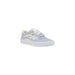Lavender and white Vans sneakers showcased in Vans Women’s Beige Leather Sneakers for Fall/Winter