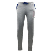 Pantalon de survêtement gris chiné Leone 1947 pour homme, avec empiècements latéraux bleus et logo LA brodé sur la cuisse.