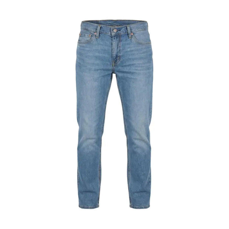 Jean Levi's pour homme en denim bleu, coupe slim, en coton stretch, avec un délavage léger et un effet délavé subtil.