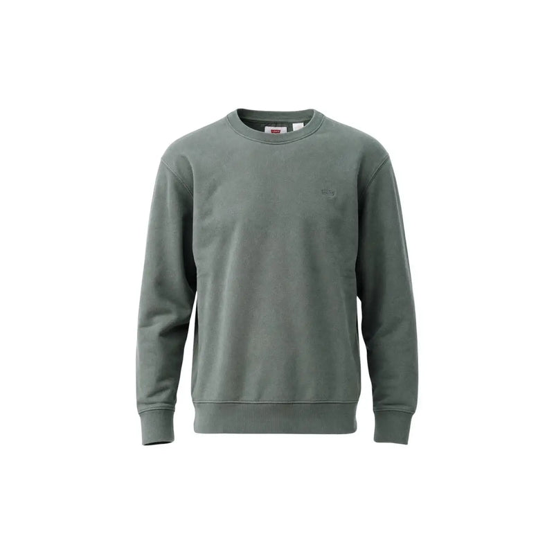 Sweat-shirt Levi's pour homme, en coton vert olive clair, col rond, avec logo brodé discret sur la poitrine.
