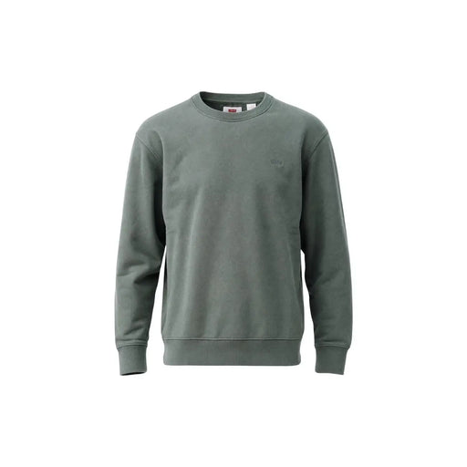 Sweat-shirt Levi's pour homme, en coton vert olive clair, col rond, avec logo brodé discret sur la poitrine.