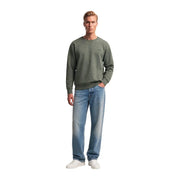 Sweat-shirt Levi's vert en coton pour homme, col rond, avec un petit logo brodé sur la poitrine et un design élégant.