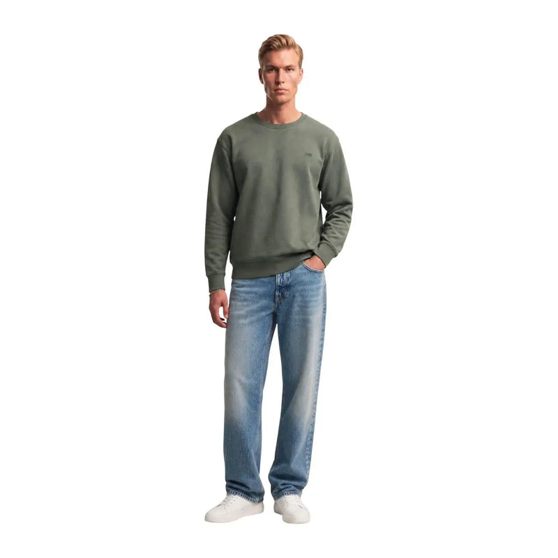 Sweat-shirt Levi's vert en coton pour homme, col rond, avec un petit logo brodé sur la poitrine et un design élégant.