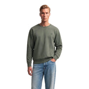 Sweat-shirt Levi's pour homme, vert 100% coton, col rond et petit logo brodé sur la poitrine gauche.