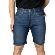 Levi’s men’s blue cotton denim shorts with classic five-pocket design and silver-toned hardware