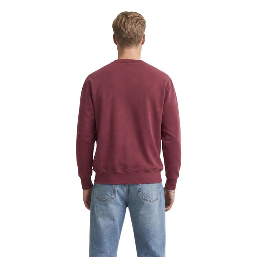 Sweat-shirt Levi's pour homme, en coton bordeaux, col rond, poignets et ourlet côtelés.