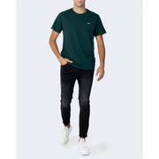 T-shirt Levi's vert en coton pour homme, col rond et petit logo rouge sur la poitrine gauche