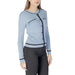 Light blue cardigan with black trim from Morgan De Toi featuring buttons and pockets