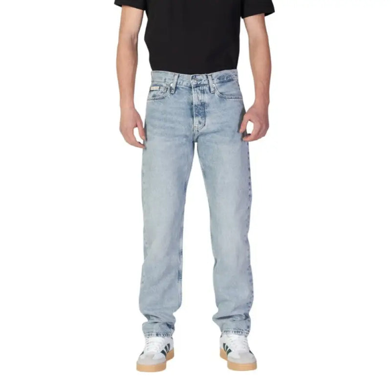 Calvin Klein Men’s Blue Organic Cotton Jeans in light blue denim style