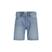 Light blue denim jean shorts with five-pocket styling from Jack & Jones Men