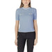 Light blue knit top with white trim from Morgan De Toi Women’s Plain White T-Shirt