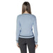 Light blue long-sleeved Morgan De Toi women’s knit sweater with buttons and pockets