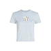 Light blue Calvin Klein Jeans t-shirt with metallic logo on chest, made from organic cotton