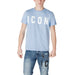 Light blue t-shirt featuring white ICON text from Icon Men collection