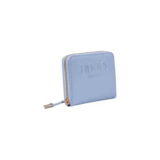 Light blue zippered wallet from Liu Jo showcasing stylish design and compact size