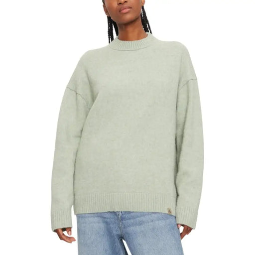 Light green oversized knit sweater displayed in Women’s Black Oversized Knit Sweater product image